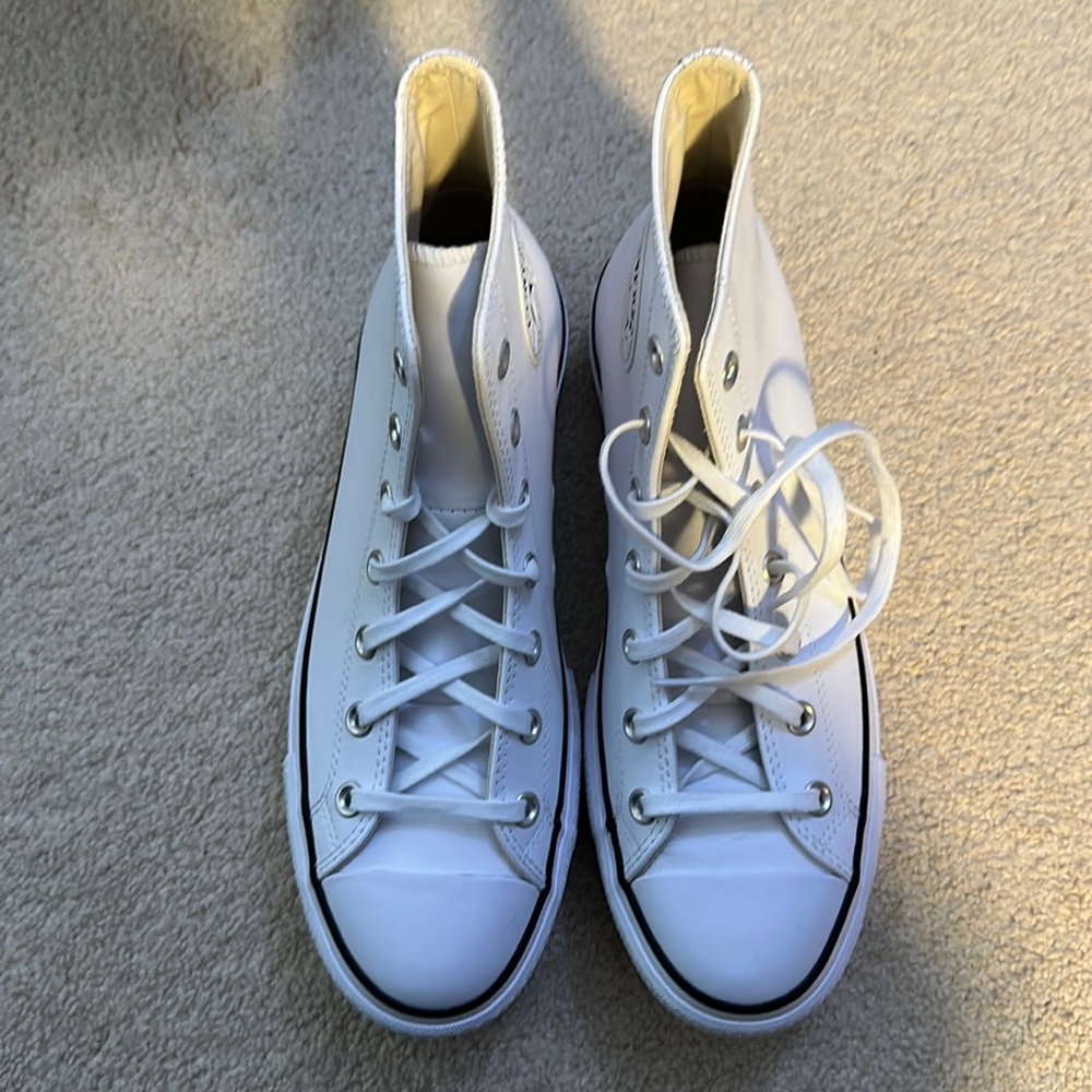 white converse platform sneakers